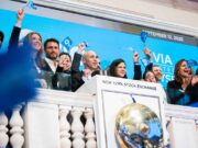 Via shrugs off tepid open to end first day of trading slightly above IPO price