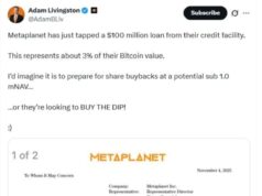 Metaplanet Secures $100 Million In New Funding: Is It Going To Buy The Dip?